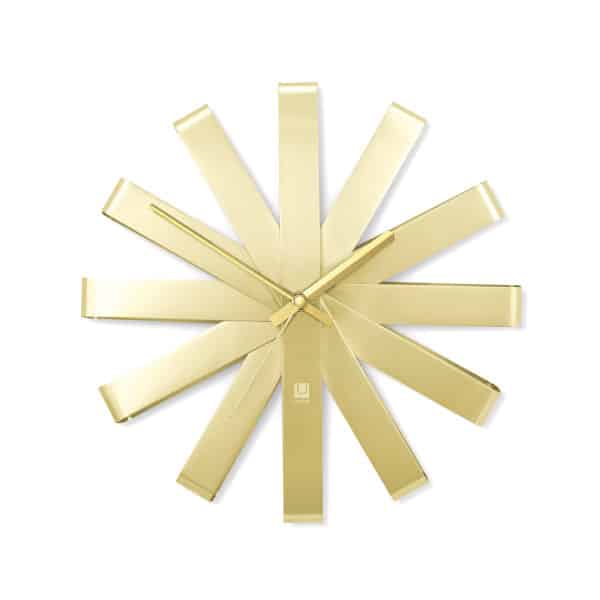 Umbra Ribbon χρυσό μεταλλικό ρολόι τοίχου 30εκ.118070-104