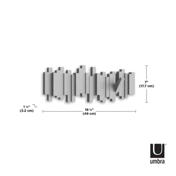 Umbra sticks συνθετική κρεμάστρα τοίχου 5 θέσεων 49.2×18.1εκ