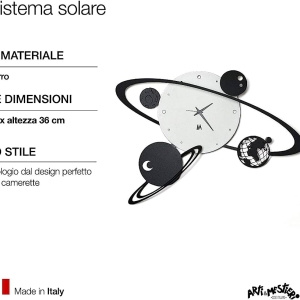 Arti e Mestieri sistema solare μεταλλικό ρολόι τοίχου 50Χ36εκ.2947C26